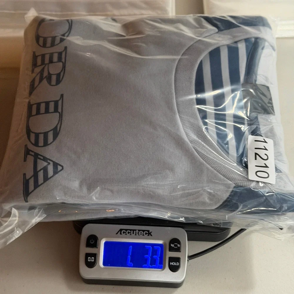 Jordan Mens XXL Grey‎ Blue Striped Raglan Crewneck Sweatshirt SP140710NIG